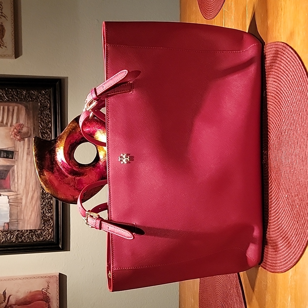 Tory Burch red bag.